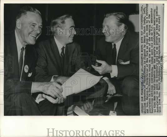 1964 Press Photo Gov. William Scranton, Henry Cabot Lodge & Nelson Rockefeller - Historic Images