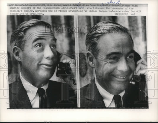 1964 Press Photo Governor William Scranton Talks With Legislature in Kansas-Historic Images