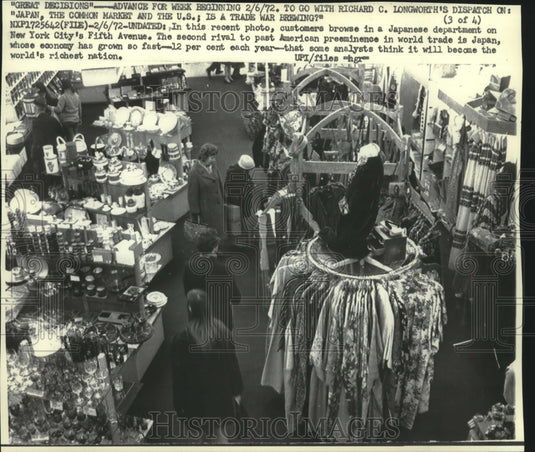 1972, Customers in a Japanese department in New York City - mjc04261 - Historic Images