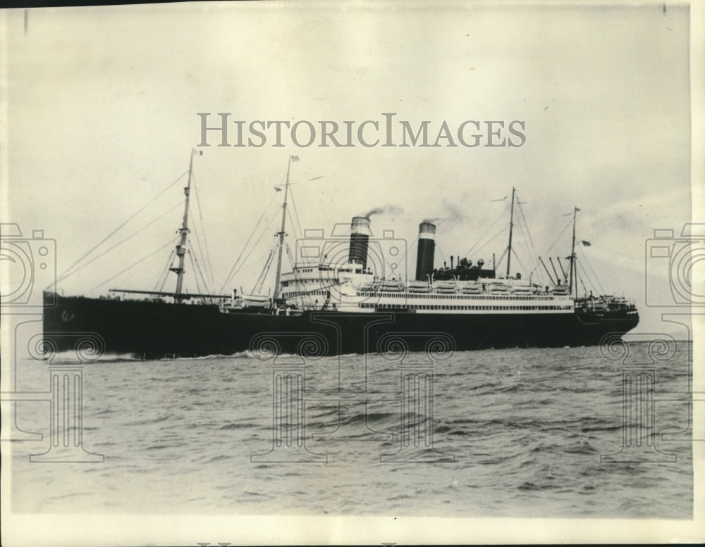 1929 Press Photo The ship, S.S. America, in full stream through heavy seas- Historic Images