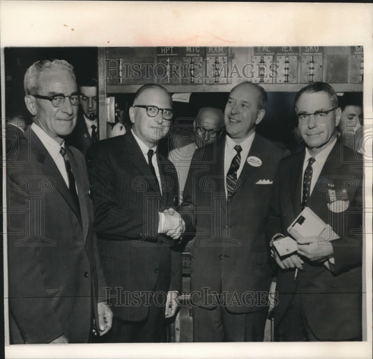 1964, Officials of Koehring Company and New York Stock Exchange. - Historic Images