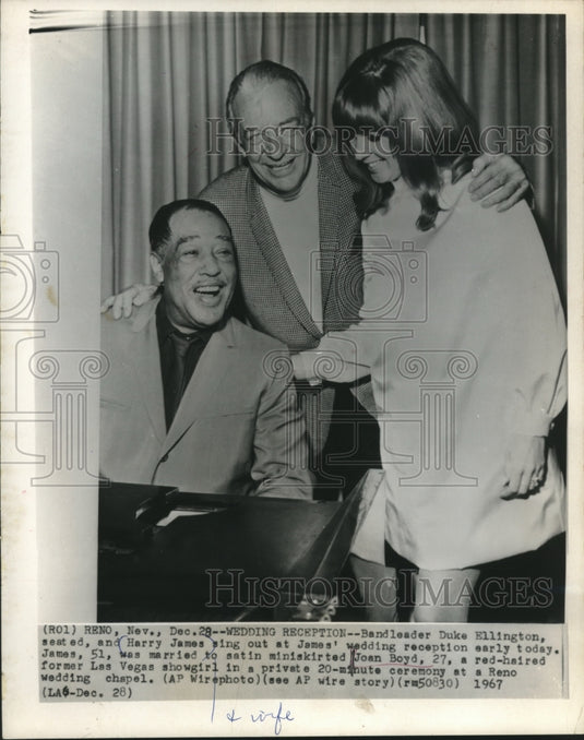 1967 Press Photo Harry James With Duke Ellington and Wife Joan Boyd in Nevada - Historic Images