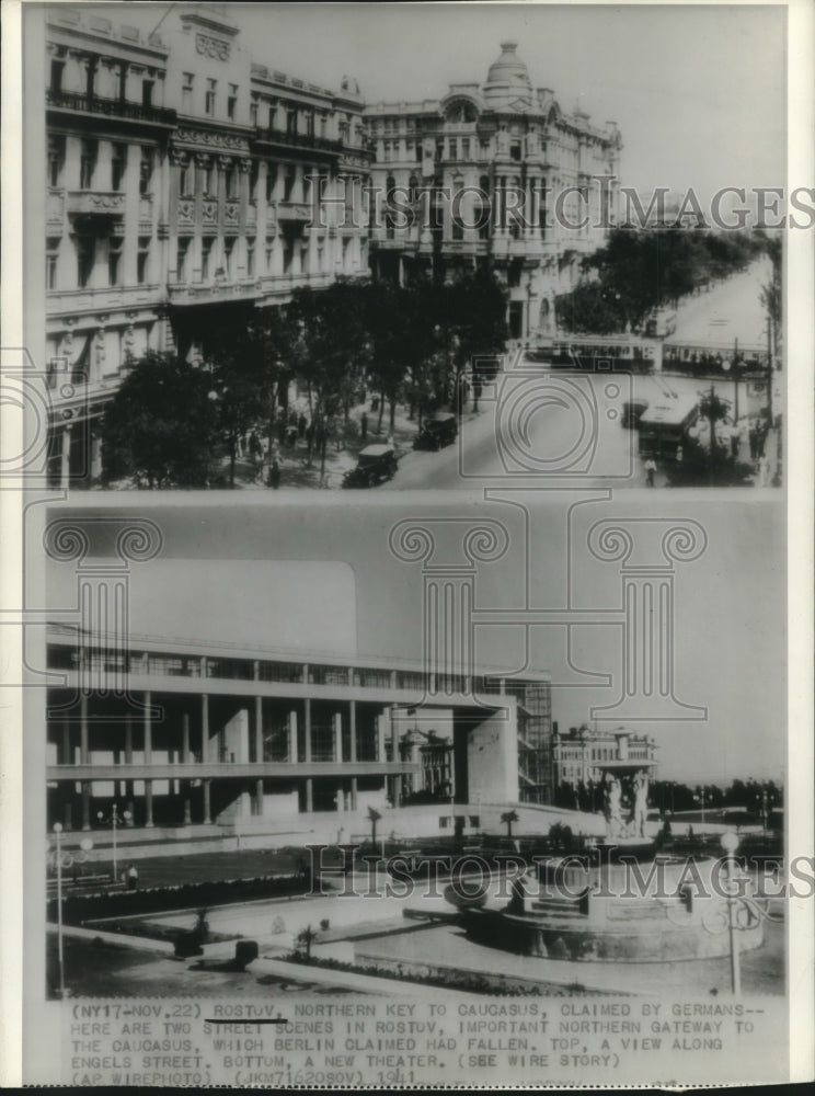 1941 Press Photo Two Street Scenes in Rostov, Russia- Important Northern Gateway - Historic Images