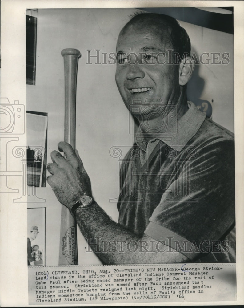 1966 Press Photo George Strickland, Cleveland Indians new General Manager - Historic Images