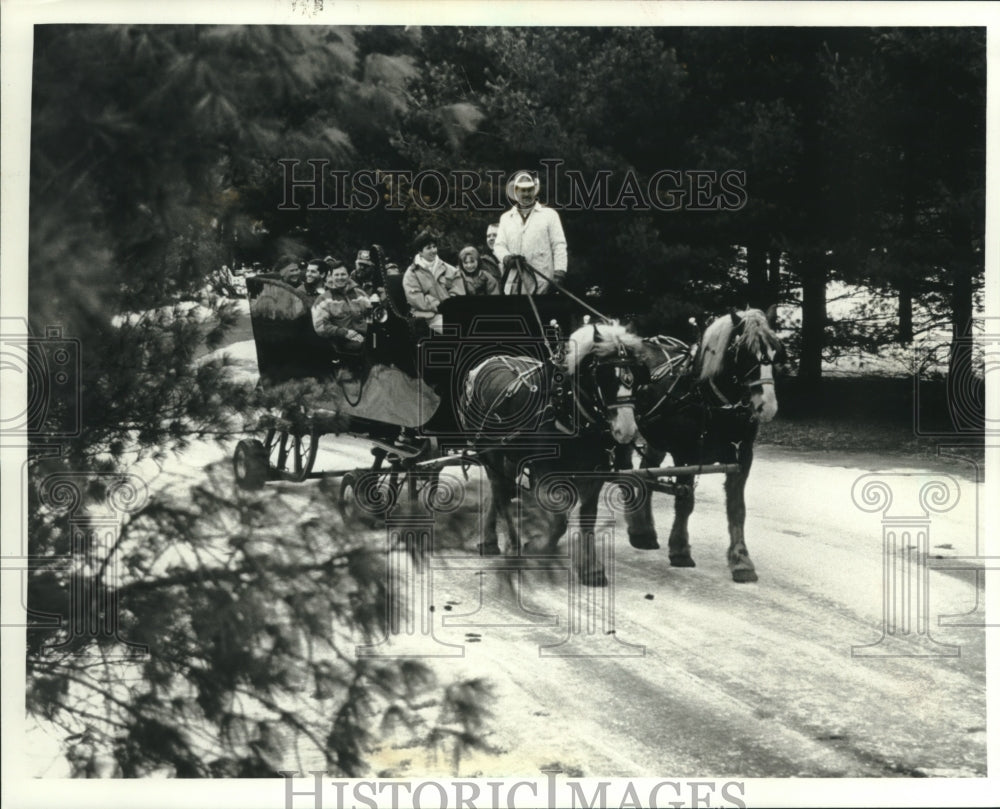 1993 Press Photo Sleigh ride at Ranch Riding Stables, Christmas Mountain Village - Historic Images