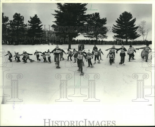 1983, Children's division of the World Championship Snowshoe Races - Historic Images