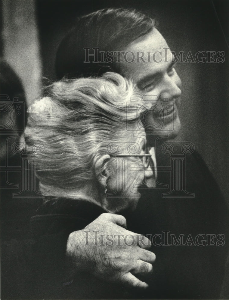 1980, Pauline Snyder & son, Judge Harry G. Snyder, Oconomowoc - Historic Images