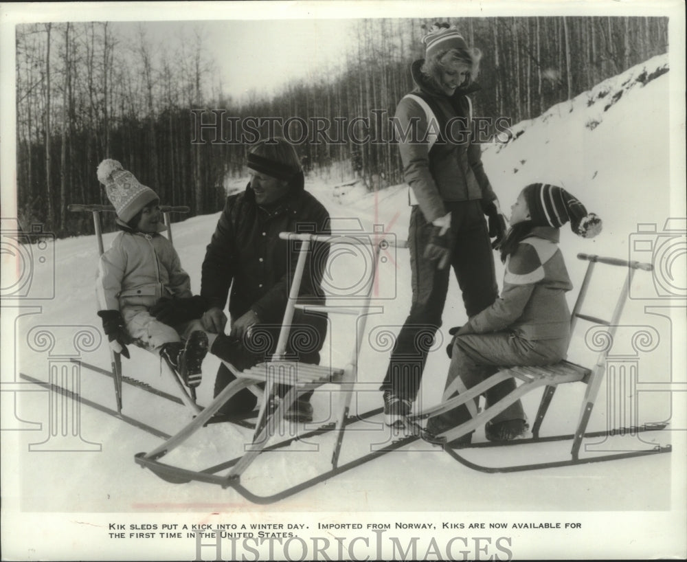 1979 Press Photo The Kik sled is introduced to the United States from Norway - Historic Images