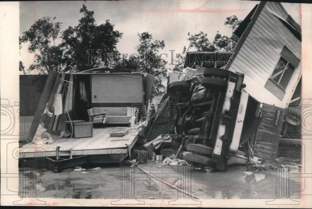 1965, House trailers in Florida were destroyed by tornado - mjc05213 - Historic Images