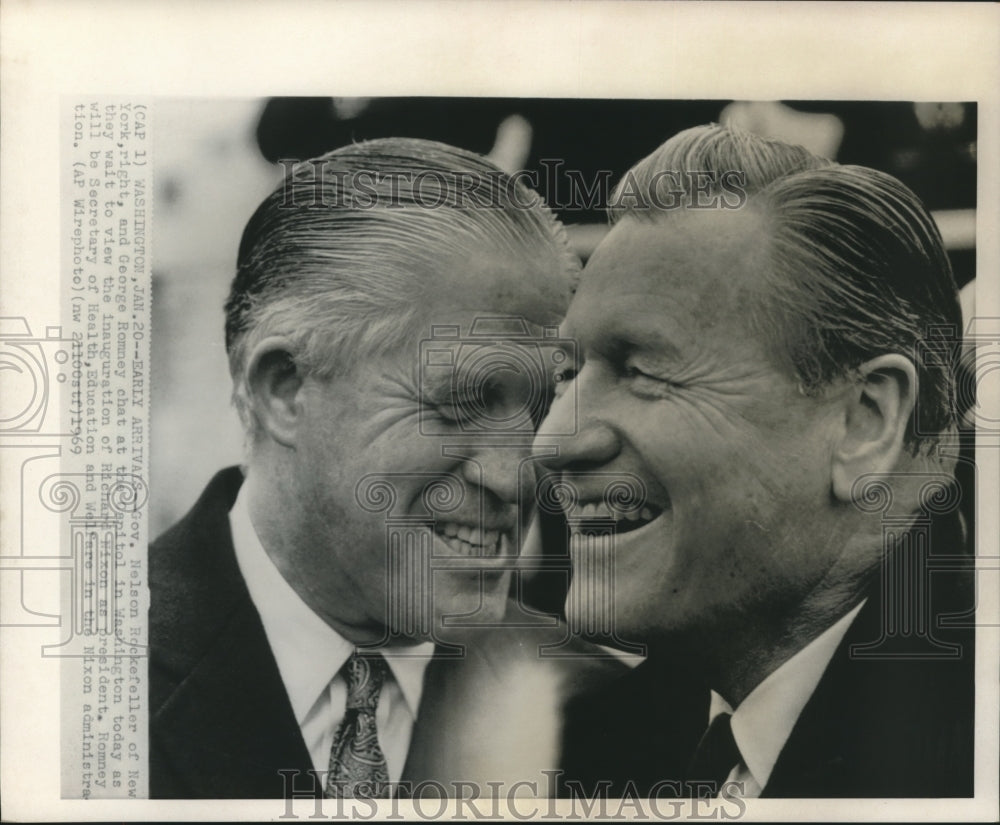 1969, Nelson Rockefeller And George Romney At Washington Capitol - Historic Images