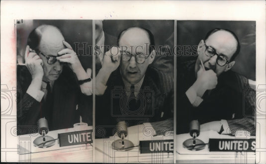 1961 Press Photo Adlai Stevenson's first day as U.S. Ambassador to the U.N. - Historic Images