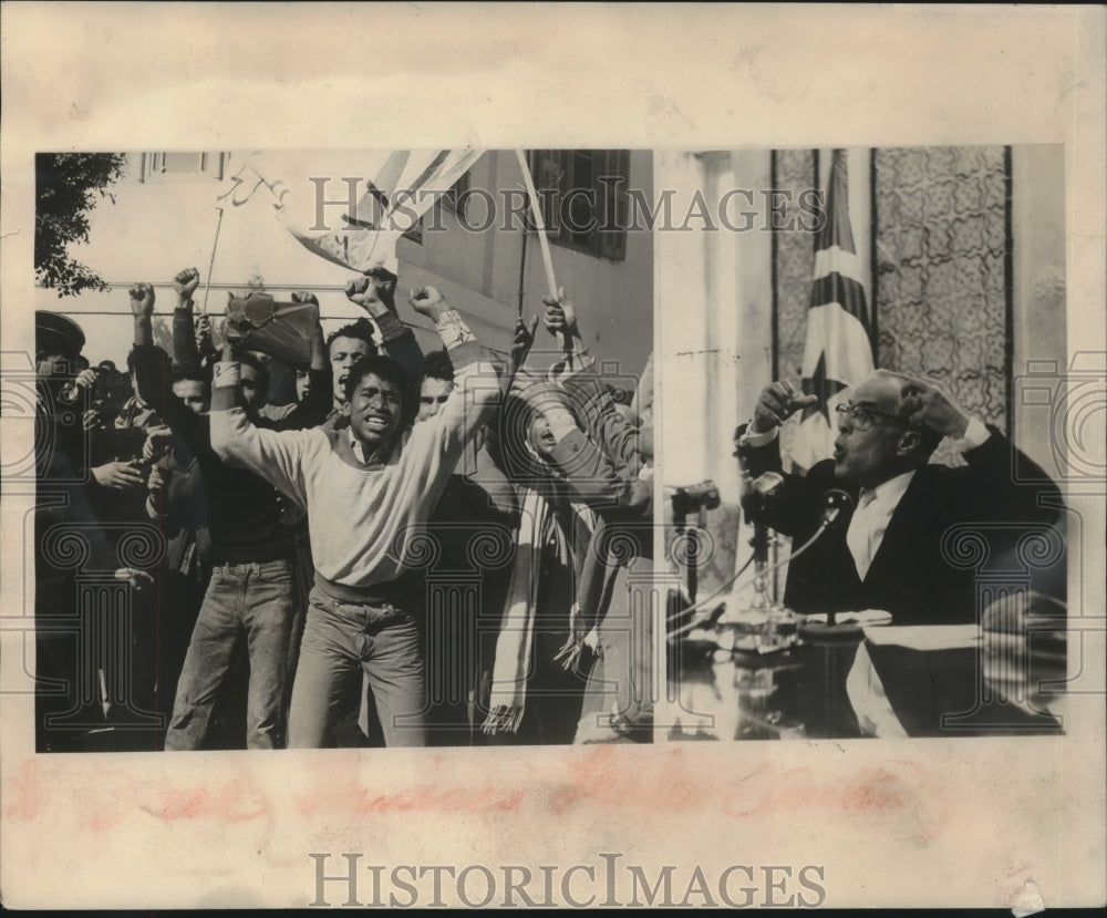 1958, President Bourguiba of Tunisia irate over French bombing - Historic Images