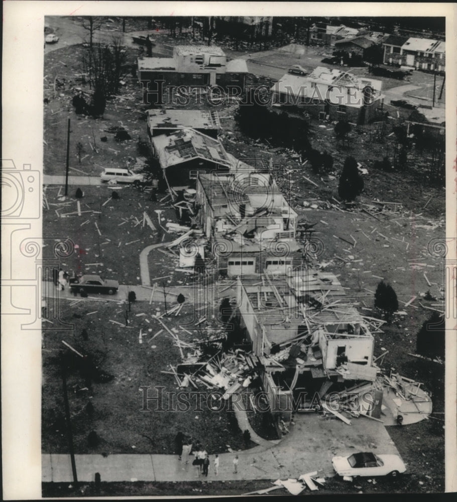 1967 Press Photo Tornado destroys homes in Huntsville, Alabama - mjc05501 - Historic Images