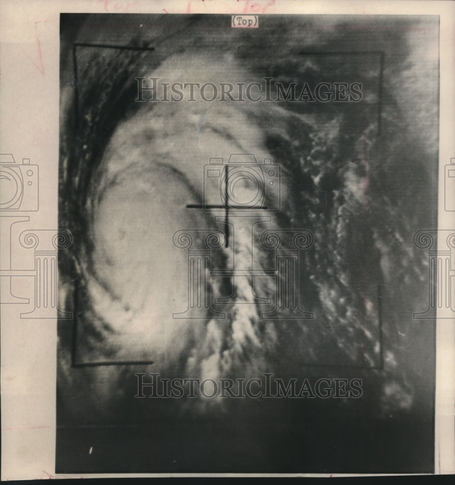 1964, Satellite image of hurricane Hilda moving acorss Gulf of Mexico - Historic Images