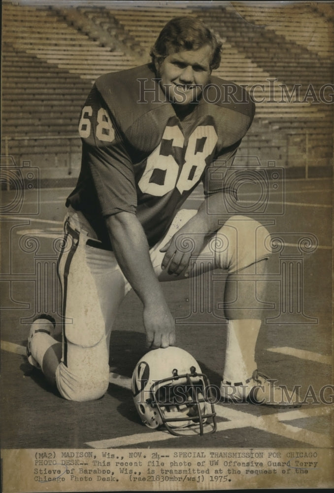 1975 UW Offensive Guard Terry Stieve of Baraboo, Wisconsin - Historic Images
