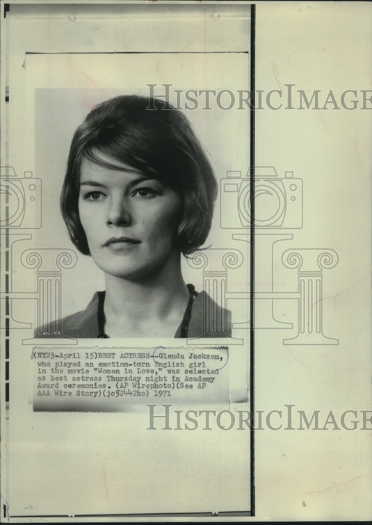 1971 Press Photo Glenda Jackson, Actress In "Women In Love" - mjc05674-Historic Images