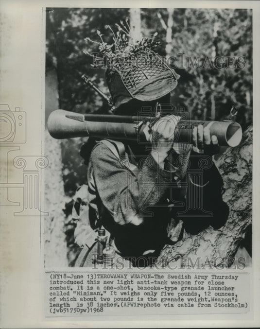 1968, Swedish Army Introduces "Miniman" Grenade Launcher - mjc05675 - Historic Images