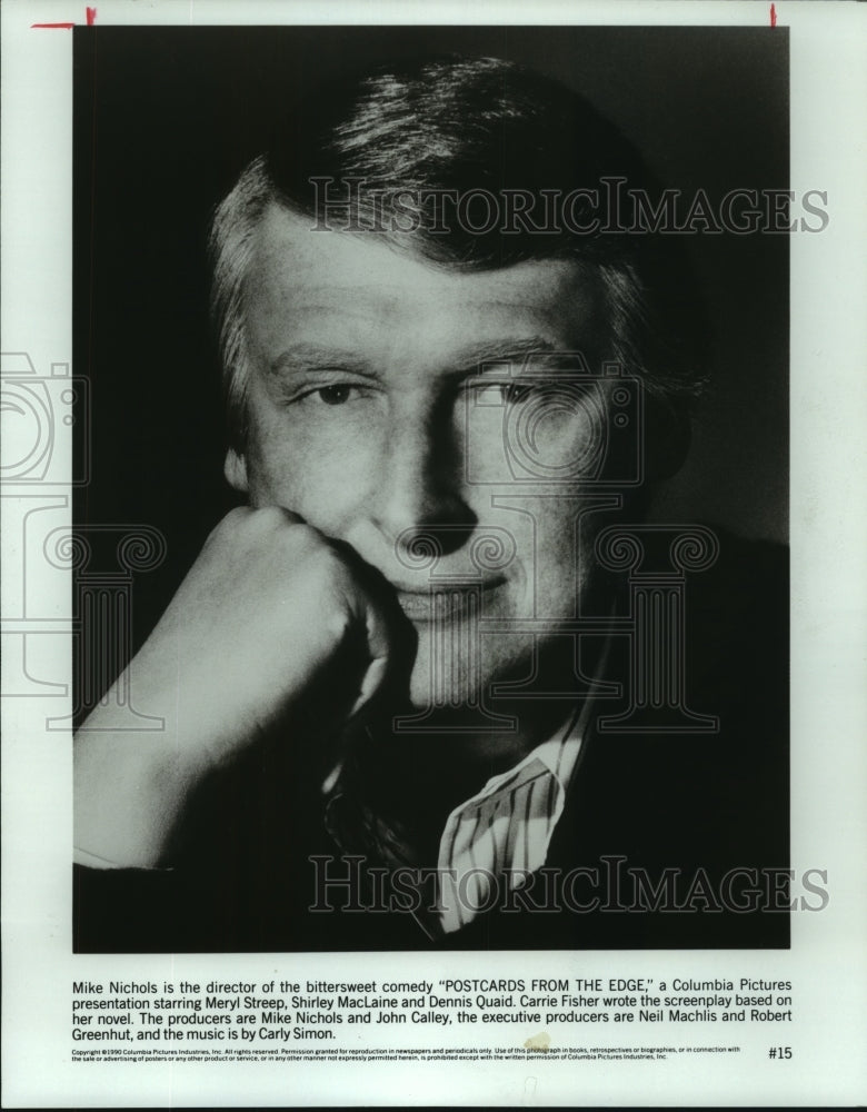 1990 Press Photo Director Mike Nichols With Hand to Cheek - mjc06283 - Historic Images