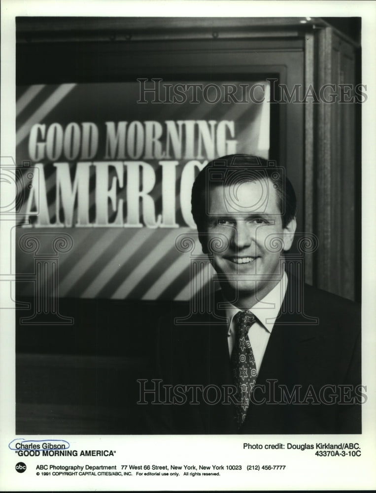1991 Press Photo Charles Gibson- TV Personality On Good Morning America - Historic Images