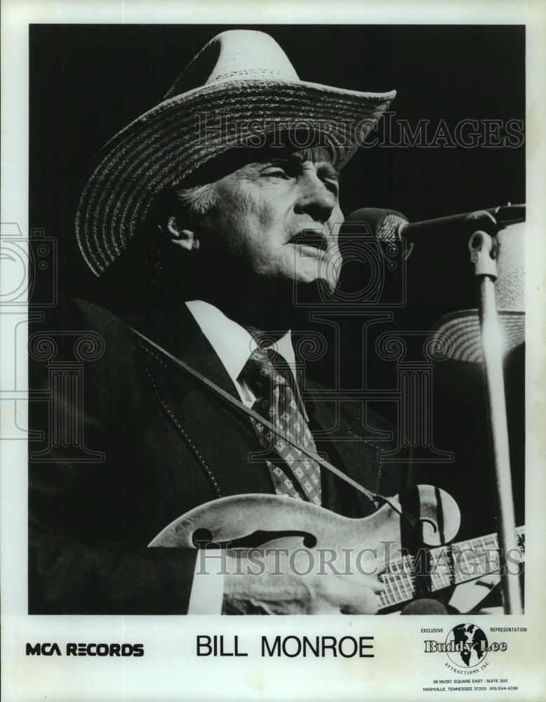 Press Photo Bill Monroe, Country Music Singer - mjc06345 - Historic Images