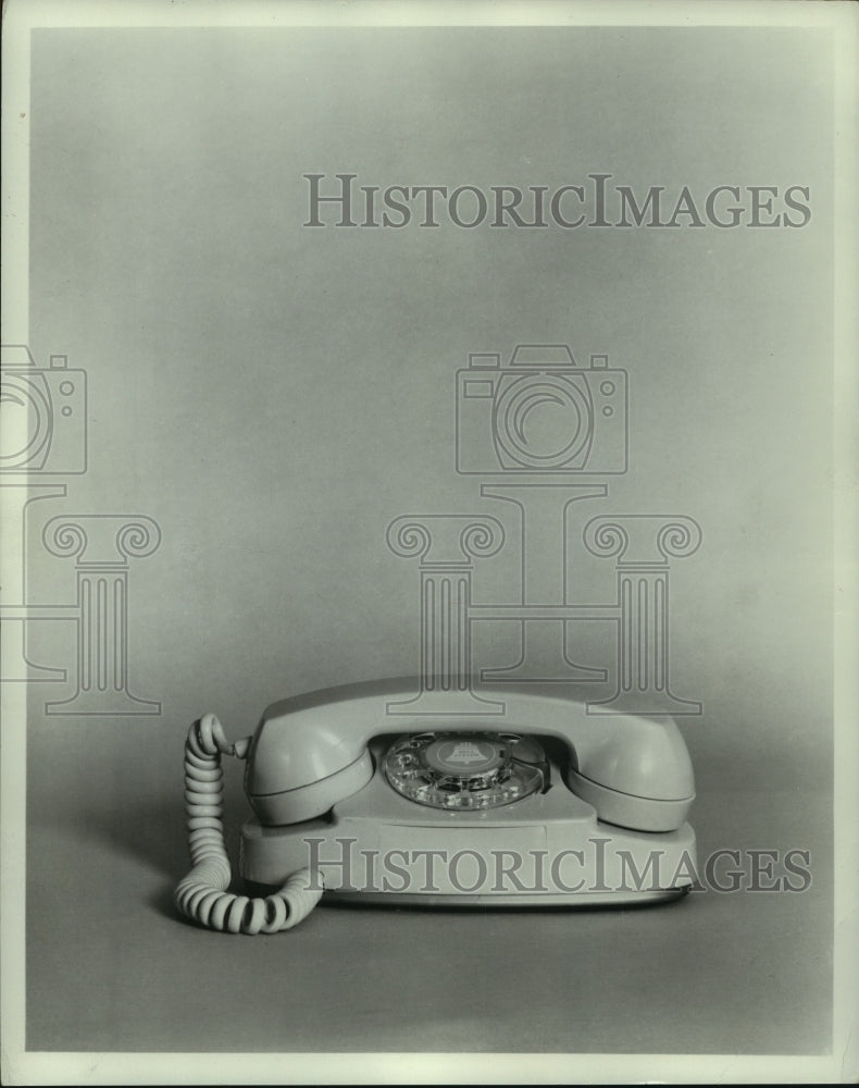 1968 Press Photo A desk model of a rotary dial phone. - mjc06447 - Historic Images