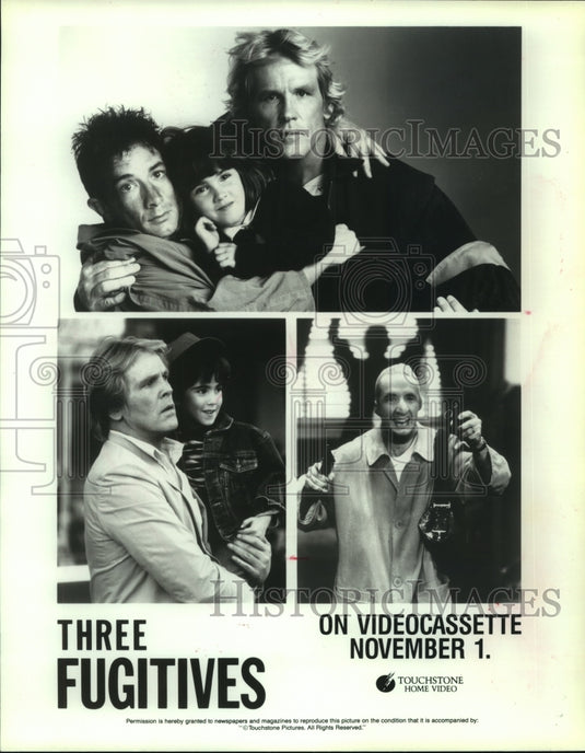Press Photo Nick Nolte Martin Short and Sarah Doroff Three Fugitives movie ad - Historic Images