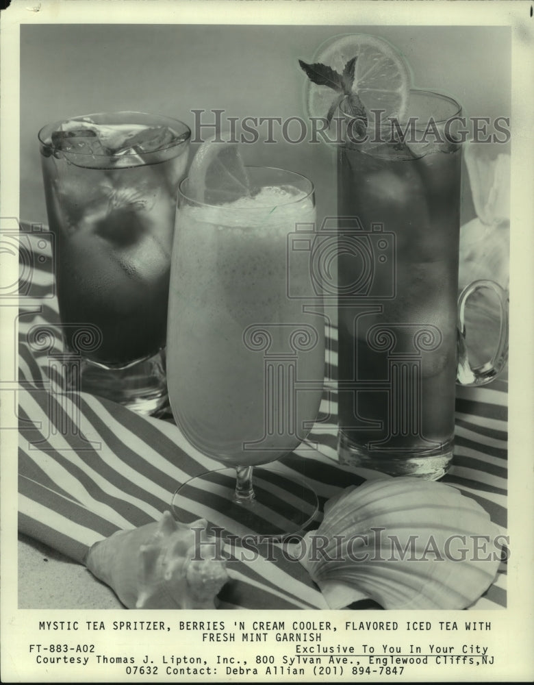1983 Press Photo Glasses of tea drinks - mjc06528 - Historic Images