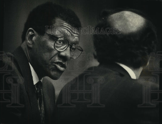 1992, Orville E. Pitts with Attorney, Martin E. Kohler at His Trial - Historic Images