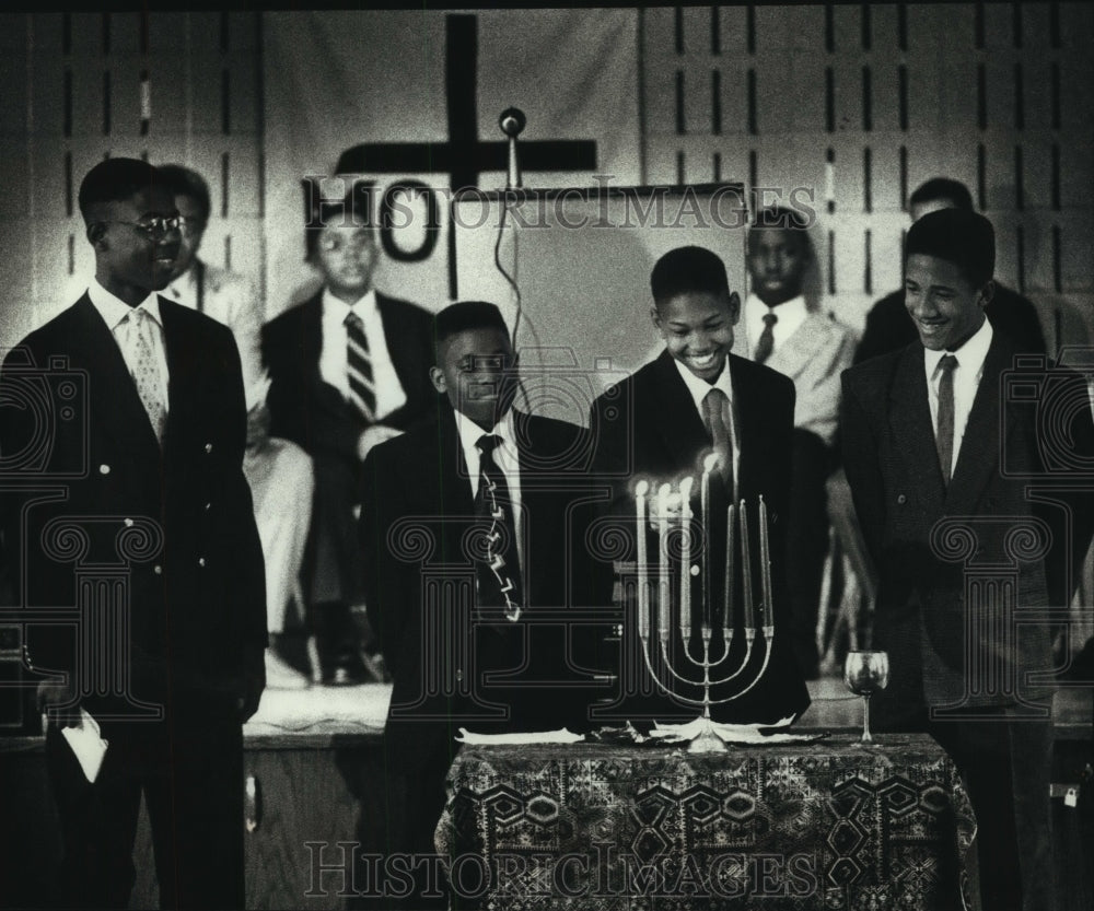 1990, William Jenkins, Lamarr Mosley, Yerodin Mack and Lateef Ford - Historic Images