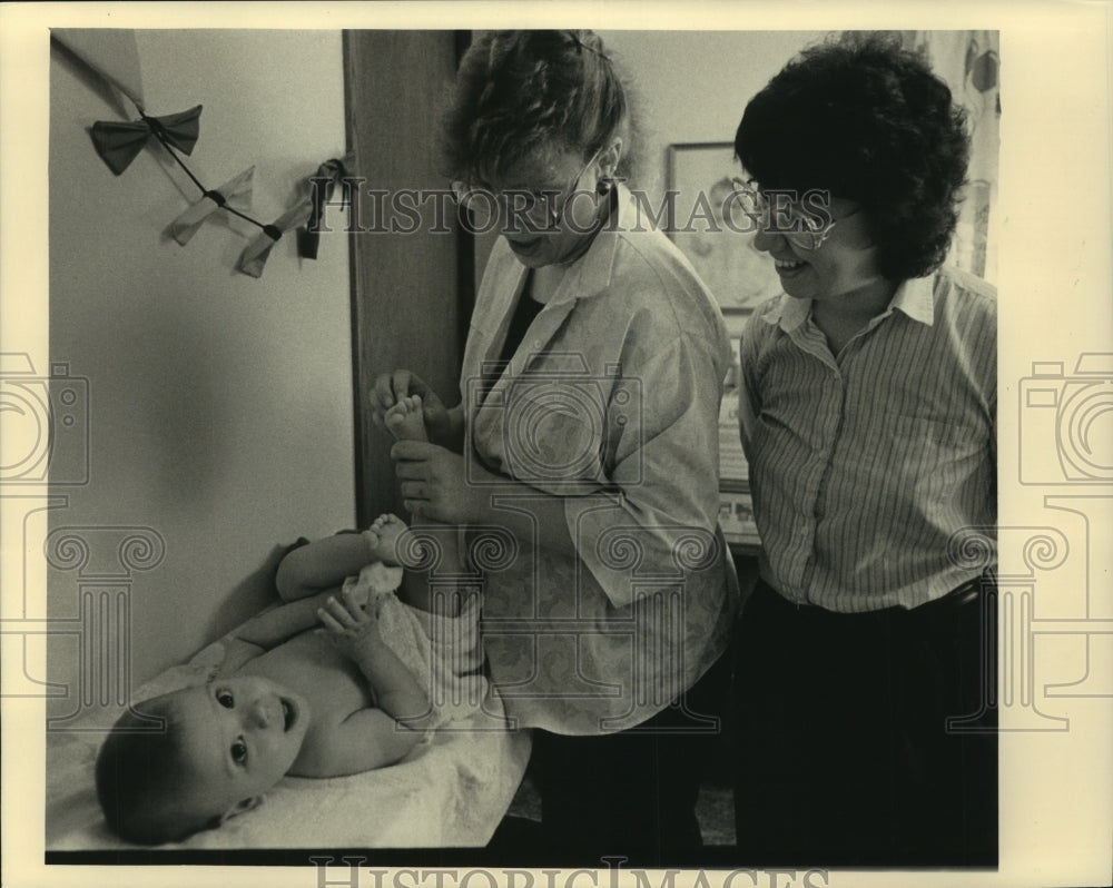 1987 West Bend High School Student in Parent Shadowing Program - Historic Images