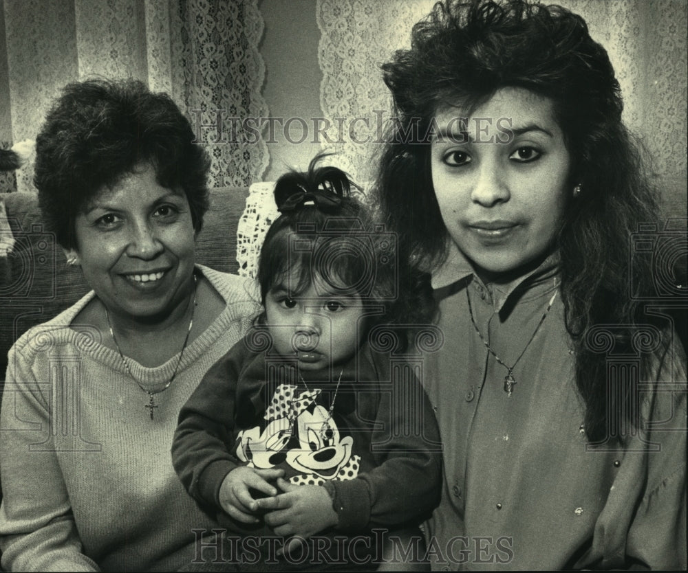 1988, Teen Mother Vickie Garcia with Her Daughter and Mother - Historic Images