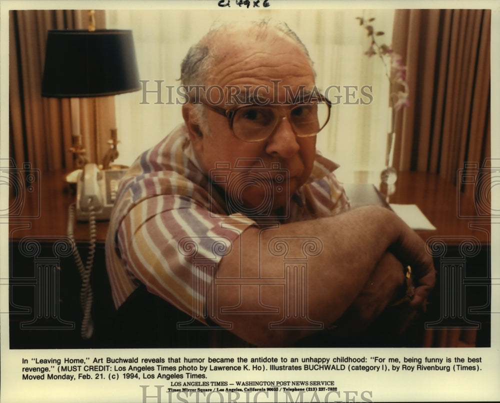 1994, Columnist Art Buchwald speaks about his book &quot;Leaving Home&quot; - Historic Images