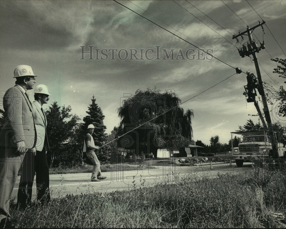 1984, A crew of workmen installed cable lines in Brookfield - Historic Images