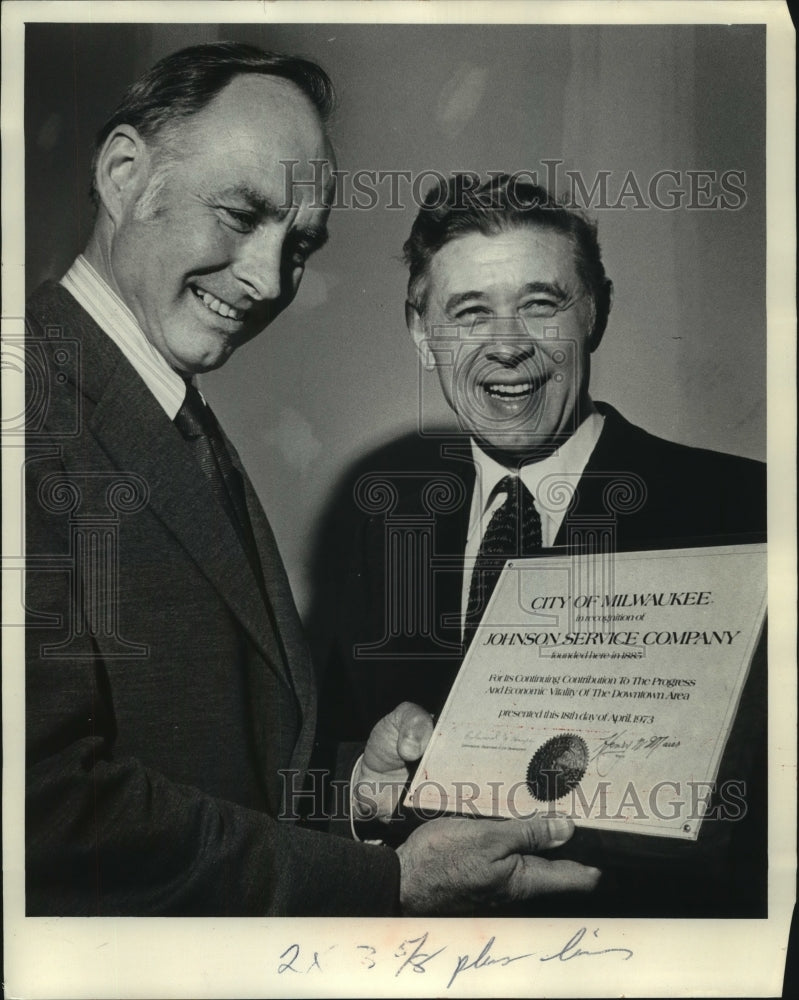 1973, Mayor Maier Present Citation to Fred L. Brengel - mjc07206 - Historic Images