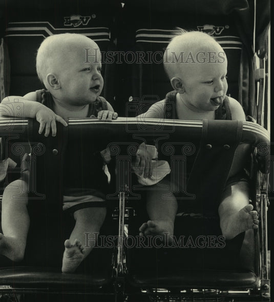 1987, Jacob and Alex Marino during the Twin Blessed Mothers outing - Historic Images