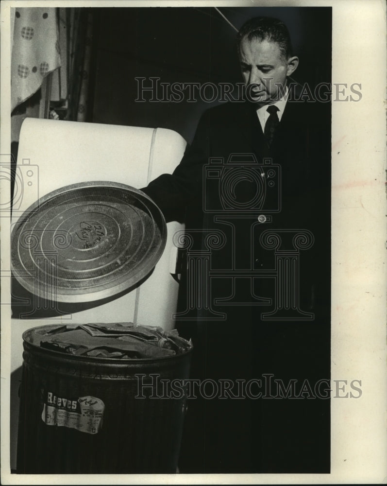 1966 Press Photo County Judge Christ T. Seraphim at home he inspected - Historic Images