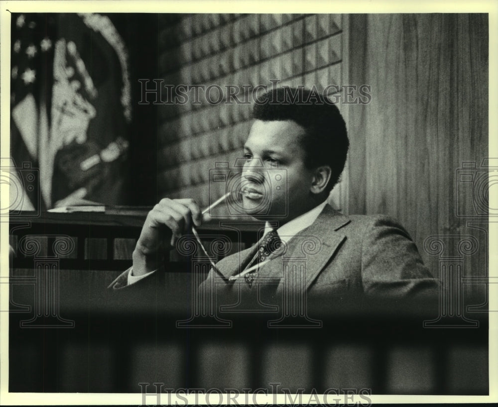 1980 Bradley Carr at Christ Seraphim hearing Wisconsin - Historic Images