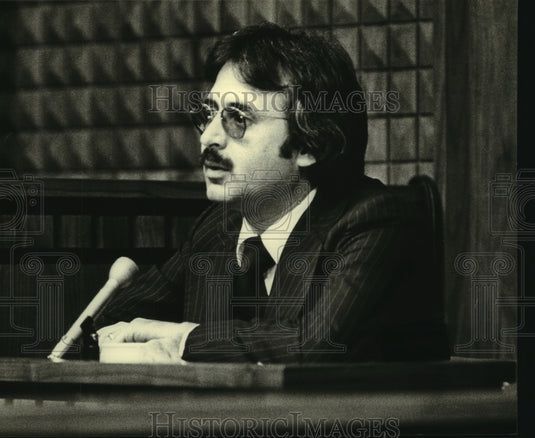 1980, Jess Martinez at Christ T. Seraphim hearing - mjc07795 - Historic Images