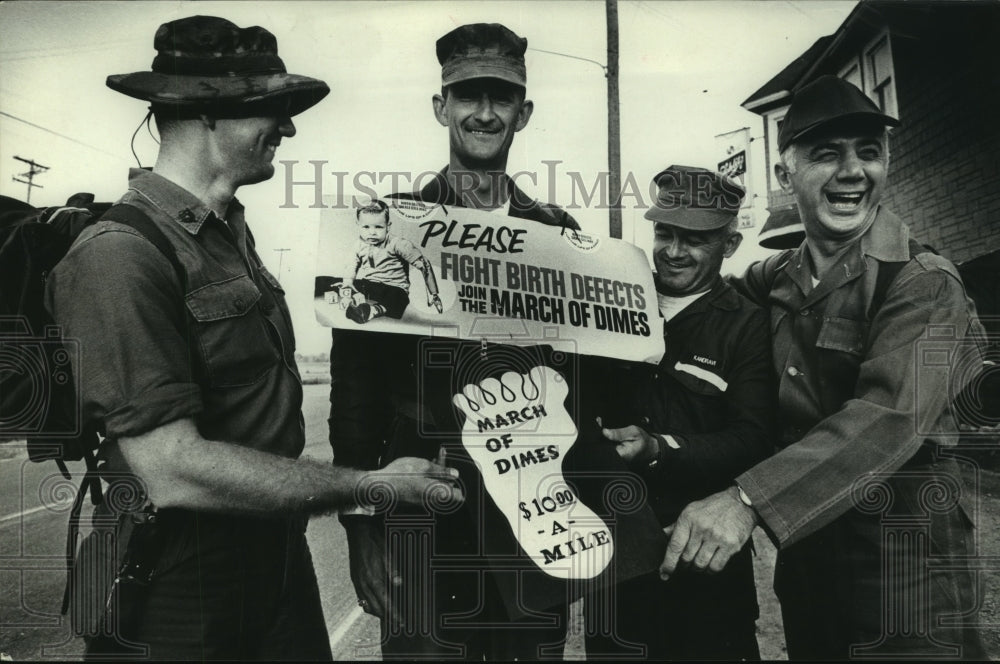 Press Photo Judge Christ T. Seraphim with marines at march of dimes - mjc07814 - Historic Images