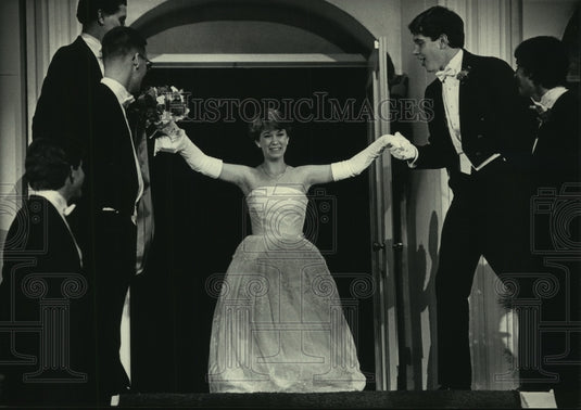 1984, Heidi Klug is introduced at Service Club's Charity Ball - Historic Images