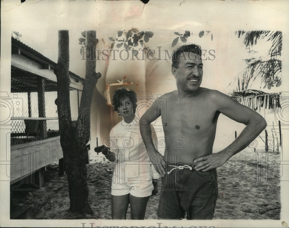 1963, Puerto Rico-Representative Adam Clayton Powell Jr., wife Yvette - Historic Images