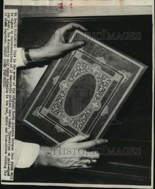 1949 Press Photo North Atlantic Defense Pact Book - mjc07991 - Historic Images