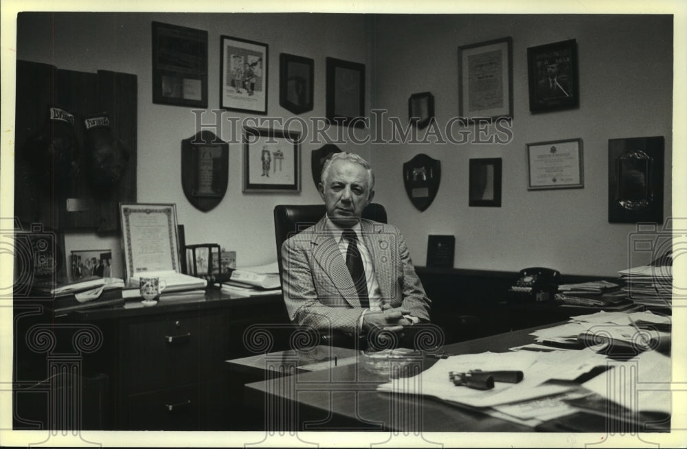 1979 Milwaukee Circuit Judge Christ T. Seraphim at Desk - Historic Images