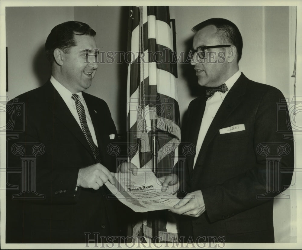 1957, Congressman Donald E. Tewes of Wisconsin with Harold E. Norris - Historic Images