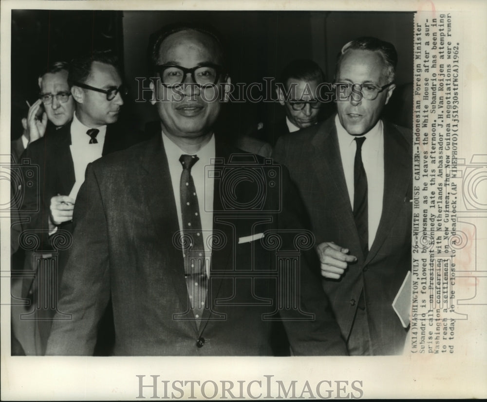 1962, Indonesian Foreign Minister Subandrio at White House Washington - Historic Images