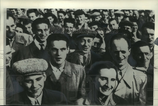 1956, Polish workers gathered at Warssaw, Poland - mjc08053 - Historic Images