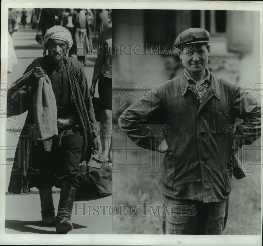 1967 Press Photo Aged Moslem man walks in street in Samarkand, Republic of Uzbek - Historic Images