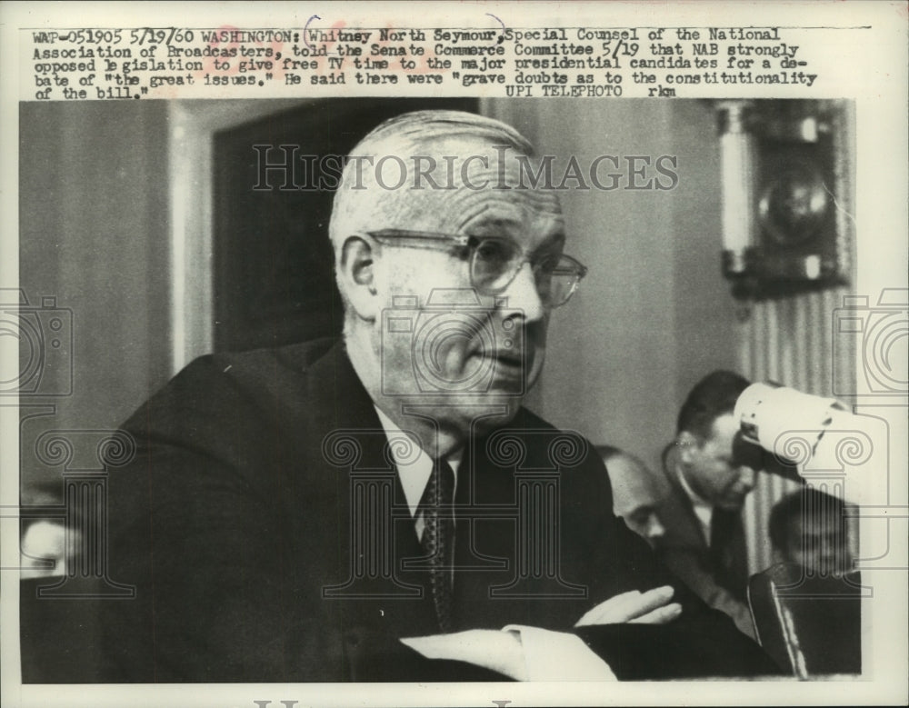 1960 Whitney N. Seymour National Association of Broadcasters Counsel - Historic Images