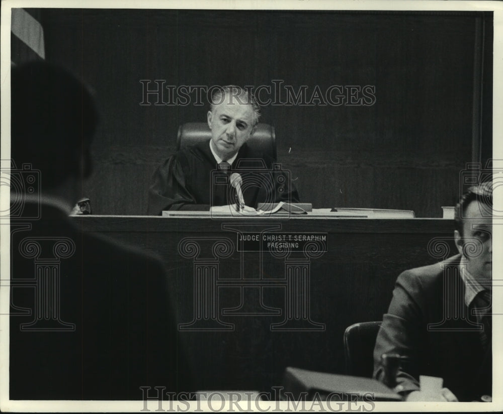 1971, Milwaukee Judge Christ T. Seraphim in His Courtroom - mjc08370 - Historic Images