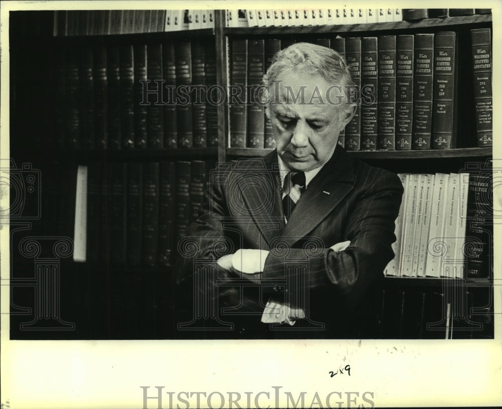 1979 Press Photo Judge Christ Seraphim During a Press Conference - mjc08373 - Historic Images